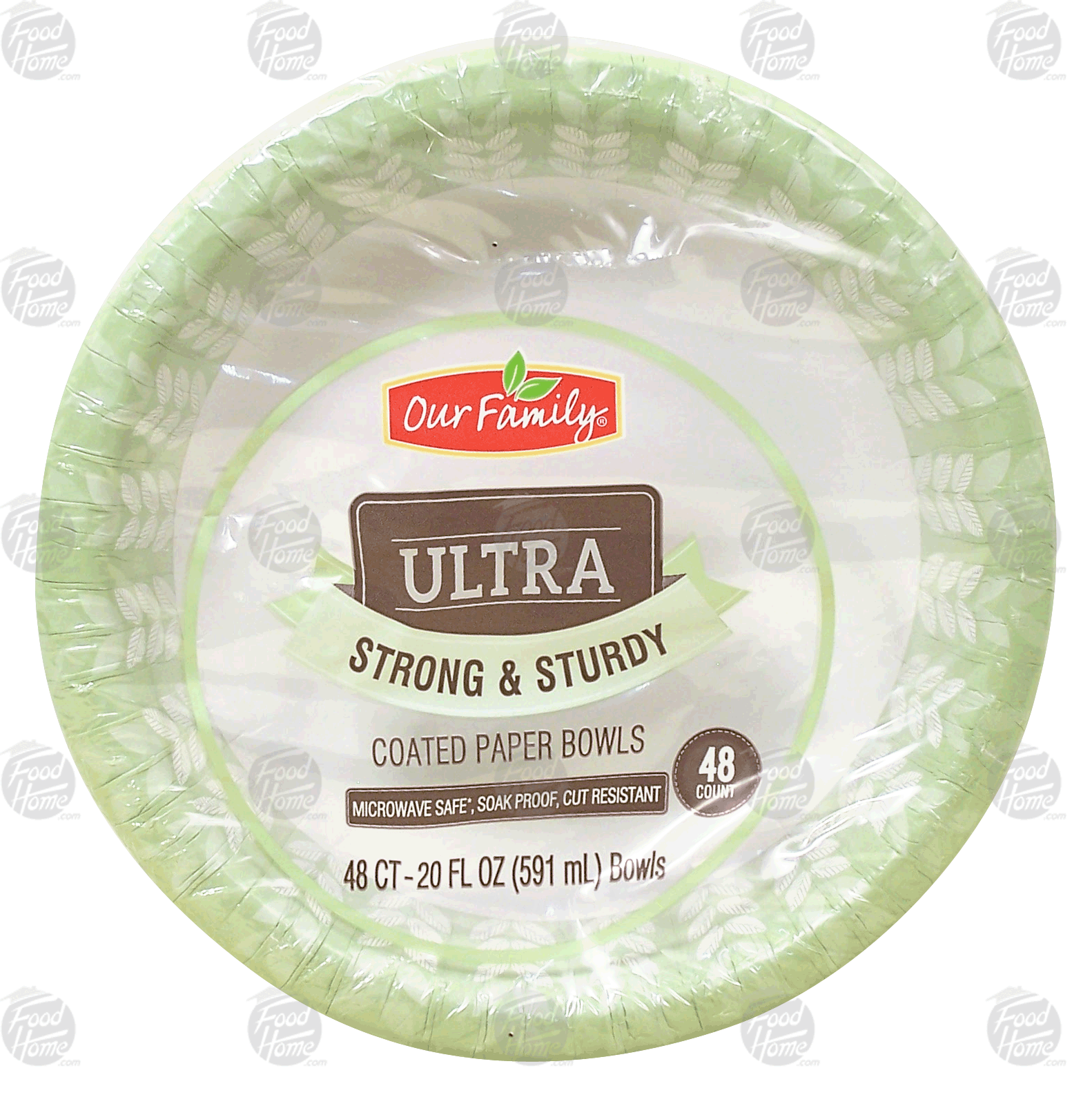 Our Family Ultra coated paper bowls, strong & sturdy, microwave safe, 20-fl. oz. Full-Size Picture